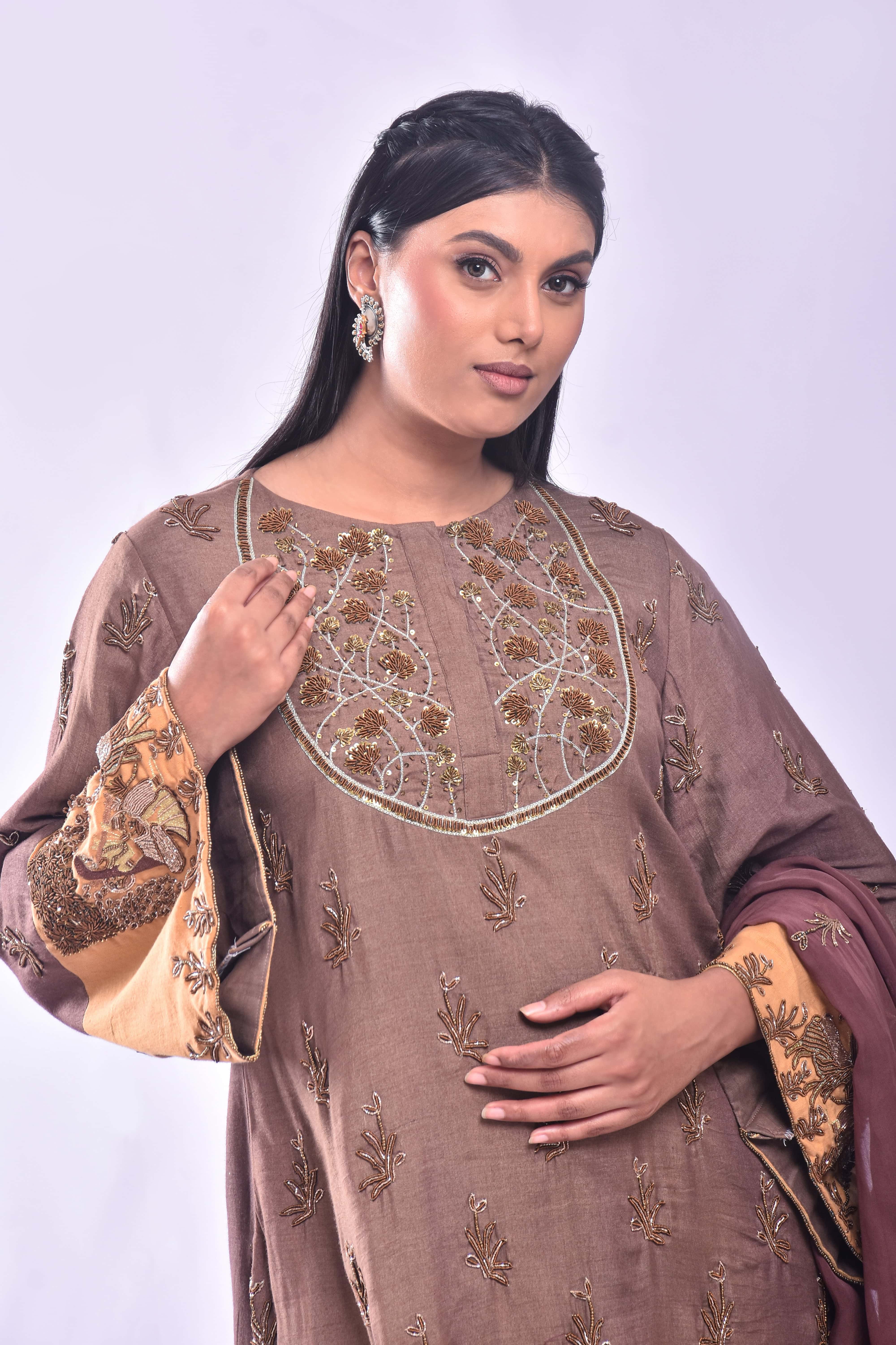 Heeramandi Style Shahi Plazo N Kurta Set